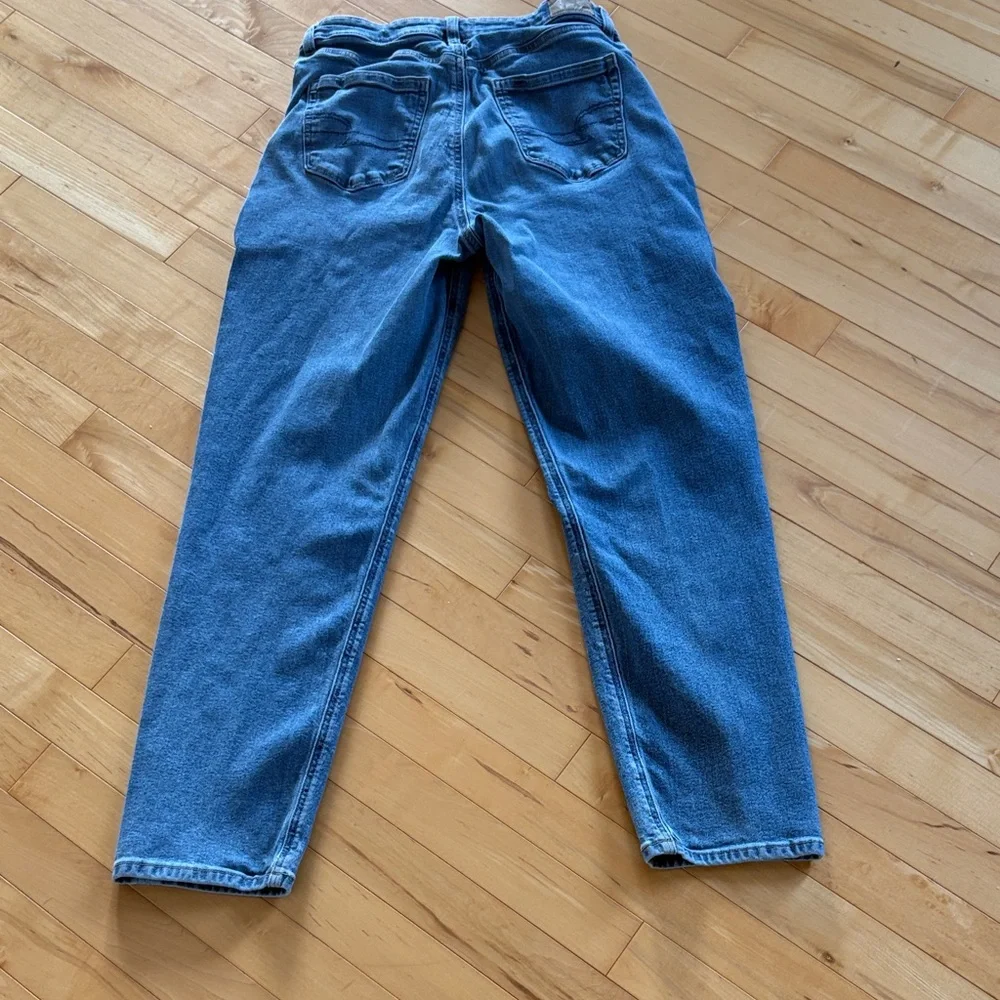 Women’s Blue Denim Jeans - Classic Straight Fit AMERICAN EAGLE size 10 LONG - Picture 4 of 4